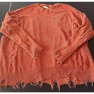 Easel‎ Fringe Hem Sweater